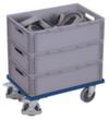 VARIOfit Rouleau de caisse avec bord pour conteneurs Euronorm, force 250 kg, RAL5010 bleu gentiane  S