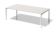 Bisley Bureau de direction et table de conférence à hauteur réglable Cito, largeur x profondeur 2400 x 1200 mm, panneau gris-blanc