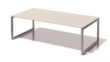 Bisley Bureau de direction et table de conférence Cito avec piètement à patins, largeur x profondeur 2400 x 1200 mm, panneau gris-blanc