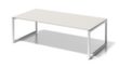 Bisley Bureau de direction et table de conférence Cito avec piètement à patins, largeur x profondeur 2400 x 1200 mm, panneau gris-blanc