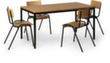 Combinaison table-chaises avec 4 chaises en bois et table rectangulaire