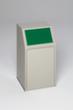 VAR Collecteur de matières recyclables avec rabat frontal, 39 l, RAL7032 gris silex, couvercle vert  S