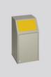 VAR Collecteur de matières recyclables avec rabat frontal, 39 l, RAL7032 gris silex, couvercle jaune  S