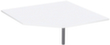 Gera Angle de liaison anguleux Milano 90° pour piètement 4 pieds, largeur x profondeur 1230 x 1230 mm, plaque blanc