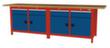 Bedrunka + Hirth Etabli avec plateau en hêtre massif Piétement en plusieurs couleurs, 4 tiroirs, 4 armoires
