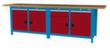 Bedrunka + Hirth Etabli avec plateau en hêtre massif Piétement en plusieurs couleurs, 4 tiroirs, 4 armoires