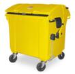 Conteneur à déchets grande capacité avec couvercle coulissant, 1100 l, jaune