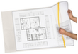 EICHNER Pochette de protection de plans pour plans de construction, transparent/jaune, DIN SG  S