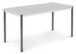 Table polyvalente rectangulaire en tube carré, largeur x profondeur 1800 x 800 mm, panneau gris clair