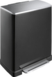 Poubelle à pédale acier inoxydable EKO E-Cube avec pédale particulièrement large, 50 l, noir mat