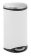 Poubelle à pédale acier inoxydable forme coquille EKO Shell, 30 l, blanc