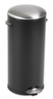 Poubelle à pédale EKO Belle Deluxe avec couvercle en acier inoxydable, 30 l, noir mat