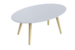 Paperflow Table d'appoint ovale Scandi, hauteur x largeur x profondeur 350 x 850 x 500 mm, panneau blanc