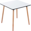 Paperflow Table de bistrot Palomba avec pieds en bois, largeur x profondeur 800 x 800 mm, panneau blanc