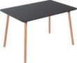 Paperflow Table de bistrot Palomba avec pieds en bois, largeur x profondeur 1200 x 800 mm, panneau noir