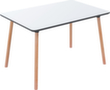 Paperflow Table de bistrot Palomba avec pieds en bois, largeur x profondeur 1200 x 800 mm, panneau blanc