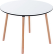 Paperflow Table de bistrot Palomba avec pieds en bois, Ø 1000 mm, panneau blanc
