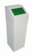 Collecteur de recyclage SAUBERMANN avec trappe d'insertion, 65 l, RAL7035 gris clair, couvercle vert