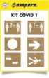 a.m.p.e.r.e. kit de pochoirs Covid1 pour le marquage au sol, distance de sécurité 1 et 2 m, cercle, flèche, passerelle, piétons
