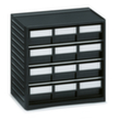 Treston bloc pour petites pièces ESD, 12 tiroir(s), noir/noir