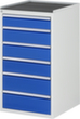 RAU Armoire à tiroirs Serie 7000, 6 tiroir(s), RAL7035 gris clair/RAL5010 bleu gentiane