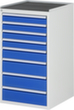RAU Armoire à tiroirs Serie 7000, 8 tiroir(s), RAL7035 gris clair/RAL5010 bleu gentiane