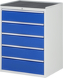 RAU Armoire à tiroirs Serie 7000, 5 tiroir(s), RAL7035 gris clair/RAL5010 bleu gentiane