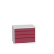 bott Armoire à tiroirs verso, 4 tiroir(s), RAL7035 gris clair/RAL3004 rouge pourpre