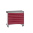 bott Chariot à outils verso, 6 tiroirs, RAL7035 gris clair/RAL3004 rouge pourpre