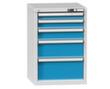 Armoire à tiroirs Topas A, 4 tiroir(s), RAL7035 gris clair/RAL5012 bleu clair