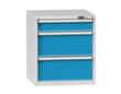 Armoire à tiroirs Topas B, 3 tiroir(s), RAL7035 gris clair/RAL5012 bleu clair