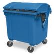 Conteneur à déchets grande capacité avec couvercle coulissant, 1100 l, bleu