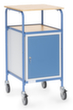 fetra Bureau mobile avec armoire, RAL7035 gris clair/RAL5007 bleu brillant