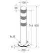 Moravia Poteau de protection en acier inoxydable CITY pour borne de recharge, hauteur 800 mm, à cheviller dans la plaque de fond  S