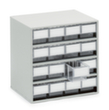 Treston petit bloc tiroirs, 16 tiroir(s), RAL7035 gris clair/transparent  S