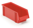 Treston Bac à bec robuste, rouge, profondeur 500 mm, Polypropylène