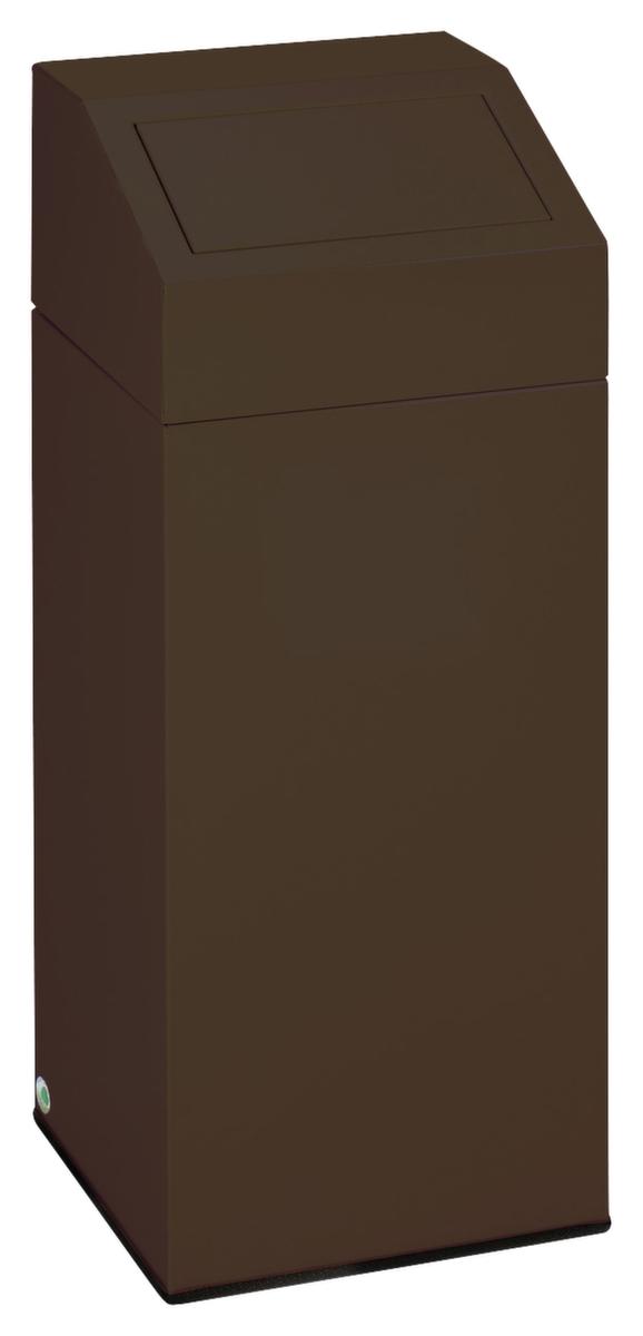 Collecteur de recyclage étiquette autocollante incl., 45 l, RAL8014 brun sépia, couvercle marron