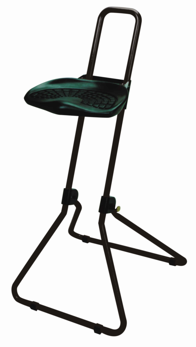 Siège assis-debout rabattable Climatic, hauteur d’assise 650 - 850 mm, piètement noir  ZOOM