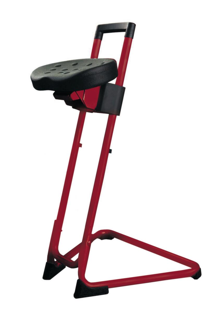 Siège assis-debout pivotant, hauteur d’assise 600 - 850 mm, piètement rouge