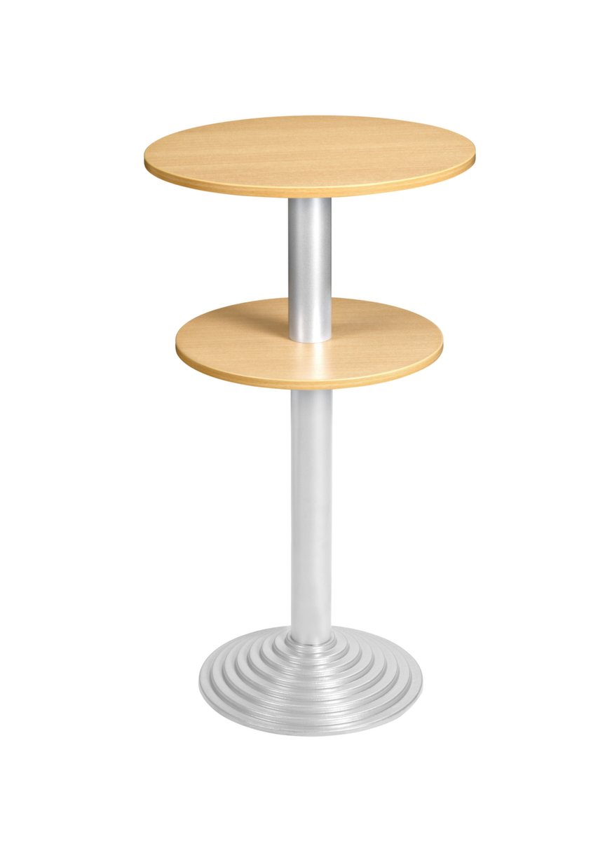 Table haute avec pied à disque, Ø 600 mm, panneau hêtre  ZOOM