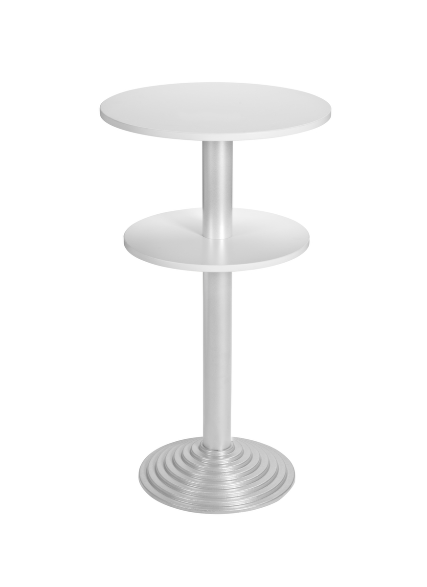 Table haute avec pied à disque, Ø 600 mm, panneau gris clair  ZOOM