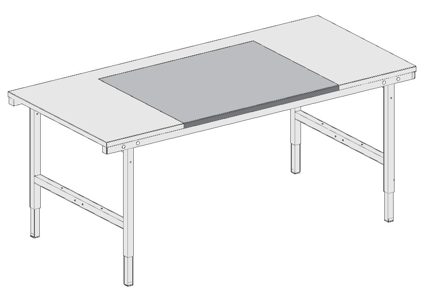 Rocholz Support en acier inoxydable 2000 pour table d'emballage, largeur x profondeur 1000 x 800 mm  ZOOM