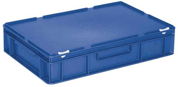 Conteneur Euronom avec couvercle à charnière, bleu, HxLxl 135x600x400 mm