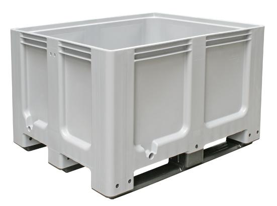 Bac grand volume pour entrepôts frigorifiques, capacité 610 l, gris, 3 patins  ZOOM