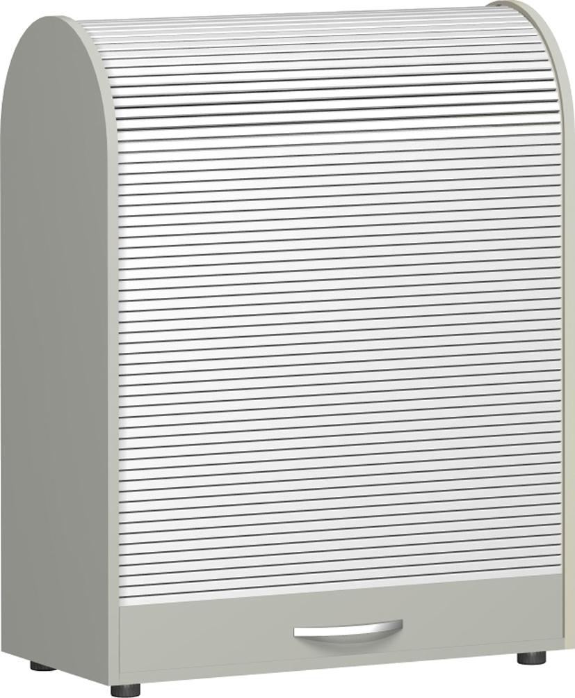 Gera Armoire à rideaux verticaux Milano, 3 hauteurs des classeurs, RAL7035 gris clair/argent