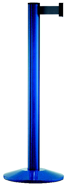 Système de guidage des personnes Classic avec 1 sangle et montants, longueur de la courroie 2,3 m, montant bleu