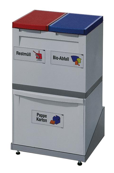 Station de collecte de matières recyclables avec 3 unités collectrices, capacité 2 x 15 l/ 1 x 30 l  ZOOM