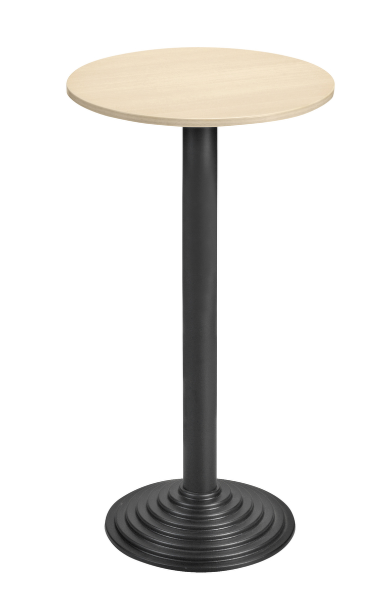 Table haute avec pied à disque, Ø 600 mm, panneau érable  ZOOM