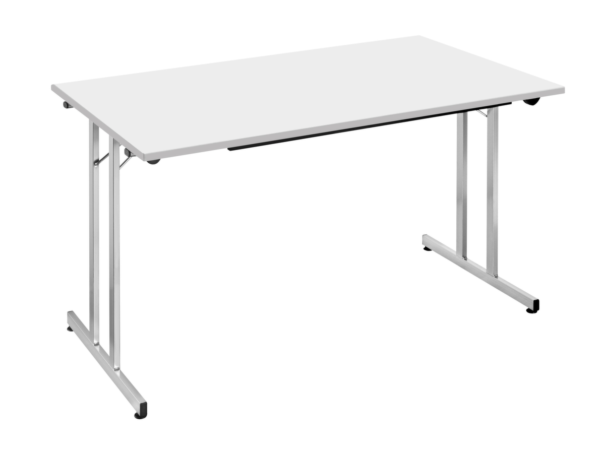 Table pliante polyvalente gerbable, largeur x profondeur 1400 x 700 mm, panneau gris clair
