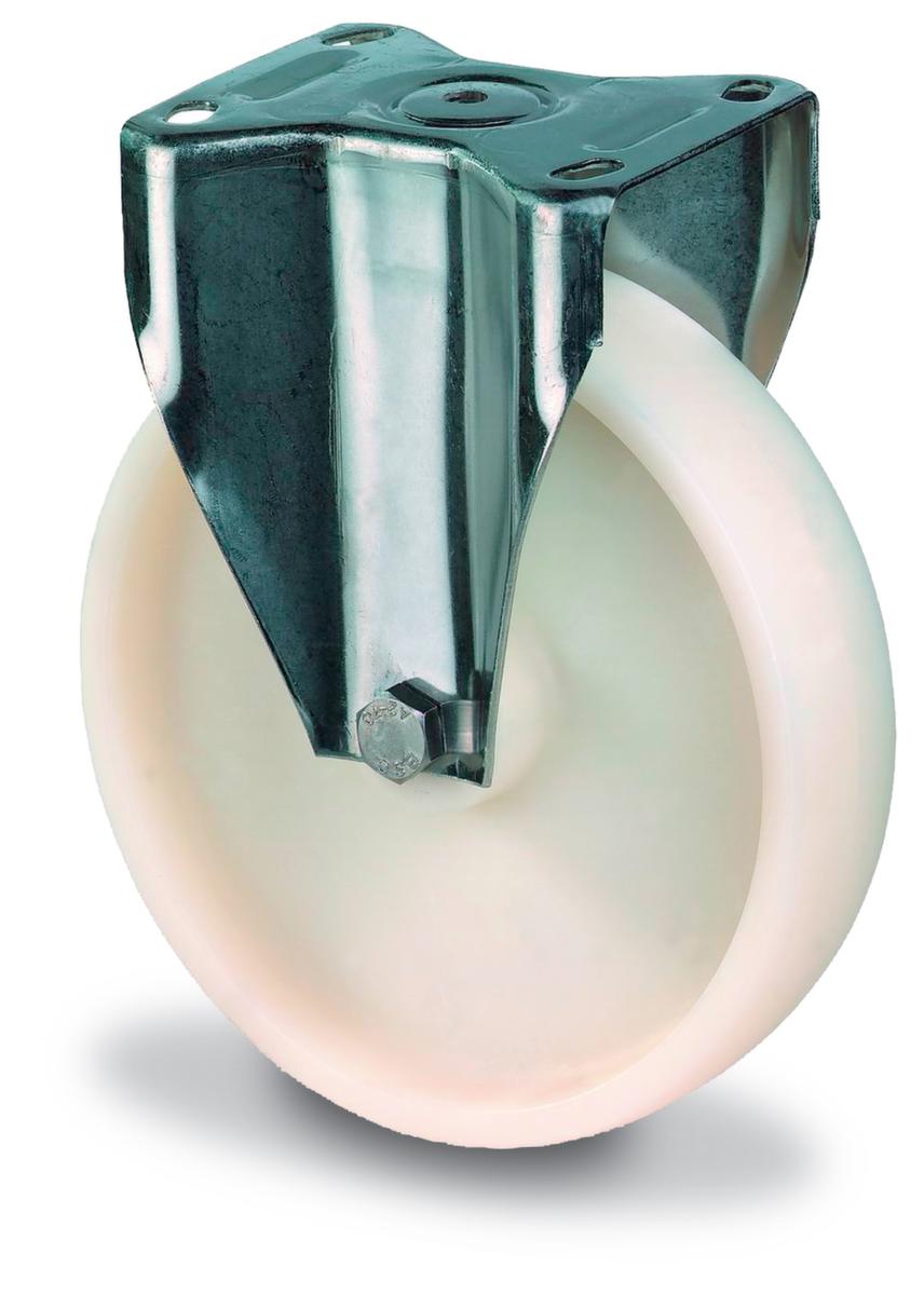 BS-ROLLEN Roulette fixe avec boîtier en acier inoxydable, force 100 kg, plastique bandage  ZOOM